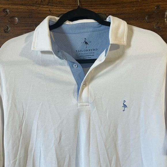 Tailorbyrd White Polo Shirt with Blue Accents - Picture 2 of 5